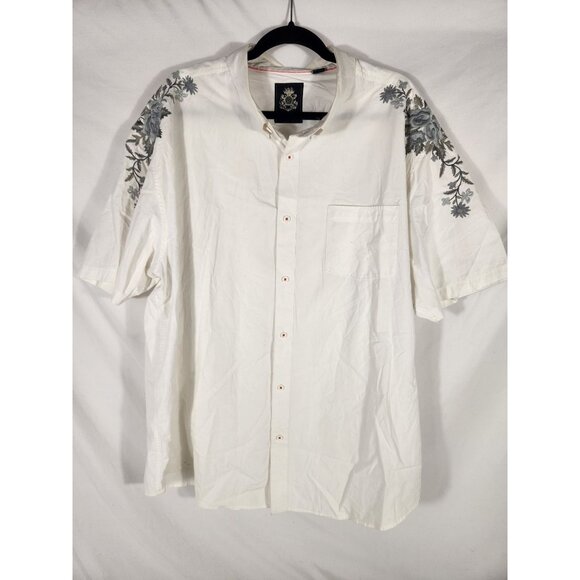 VTG English Laundry Mens Button Down Shirt Embroidery Boho Rocker Festival 3X - Picture 1 of 5